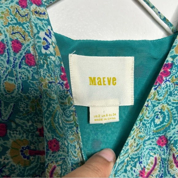 Maeve Green and Blue Patterned Tank Top - Picture 3 of 6